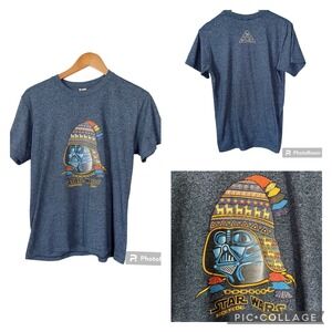 Star Wars Darth Vader Machu Picchu Peru Graphic T Shirt Mens Small Blue‎ Heather